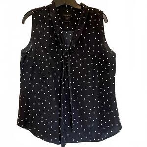Ann Taylor Polka dot tie blouse